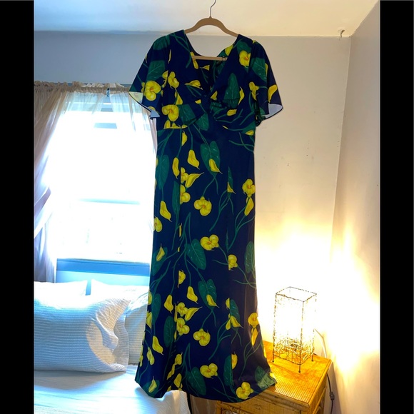 Voodoo Vixen 1940’s Calla Lily Maxi Dress UK XL/US L - Picture 4 of 7